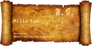 Milla Ida névjegykártya