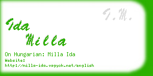 ida milla business card